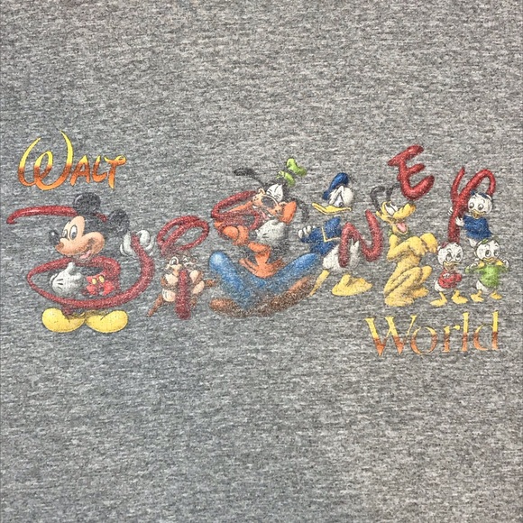 Walt Disney World Men’s Vintage 2000’s Mickey Mouse & Friends Gray T-Shirt Sz XL - Picture 3 of 7